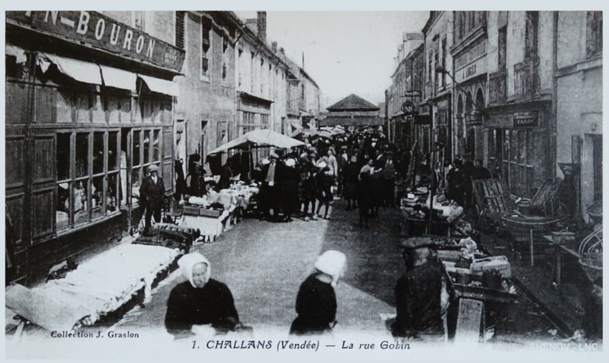L’image du jour – Dans les années 1920, la rue Gobin à Challans un jour de marché